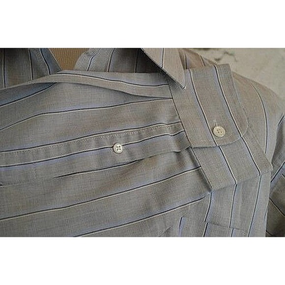 Stafford Striped Wrinkle Free Long Sleeve Button Up Dress Shirt X-Tall 17 35/36 - Picture 6 of 11